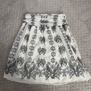 Janeville black and white print skirt